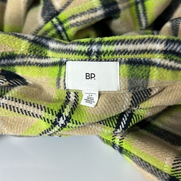 BP Brushed Plaid Oversize‎ Shirt Jacket in Tan Ravenwood Plaid Medium - Picture 5 of 7